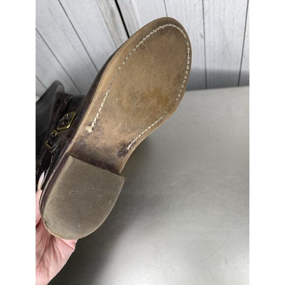 Hinge Women's Size 6.5 Brown Distressed Knee High Leather Riding Boots - Picture 5 of 6